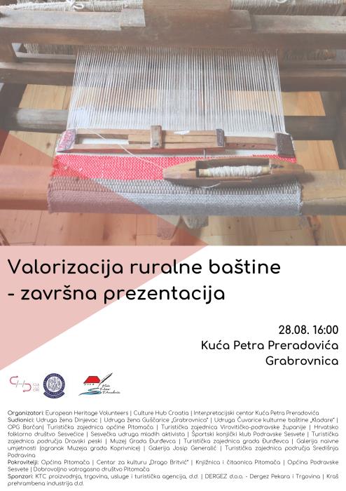 Poziv na prezentaciju završnih rezultata radionice Kreativne zajednice u Podravini